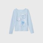 Girls' Disney Elsa Long Sleeve Graphic T-shirt - Blue
