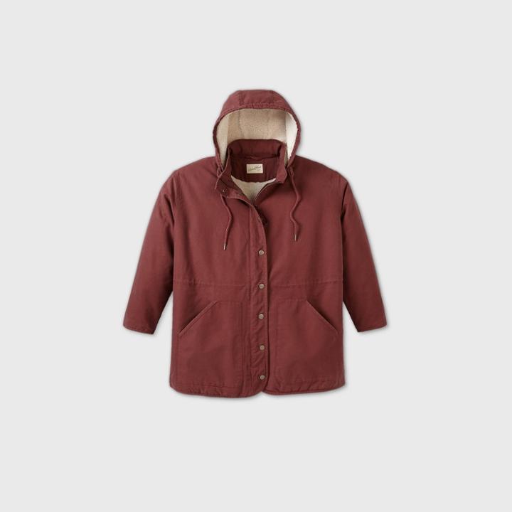 Women's Plus Size Twill Parka Jacket - Universal Thread Burning Rose X, Red