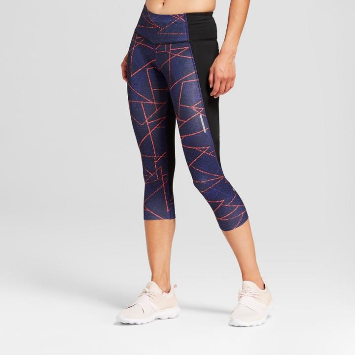 Women's Striped Geo Printed Run Capri Leggings - C9 Champion Xxl, Multicolor Geo Print