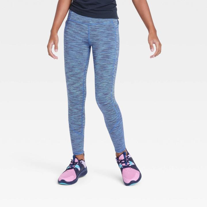 Girls' Cozy Pocket Leggings - All In Motion Dark Blue
