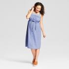 Maternity Embroidery Woven Tank Dress - Isabel Maternity By Ingrid & Isabel Chambray Xs, Women's, Blue