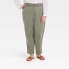 Women's Plus Size High-rise Tapered Pants - Universal Thread Olive Gray
