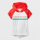 Girls' Short Sleeve Multi Stripe Hoodie - Cat & Jack Cream