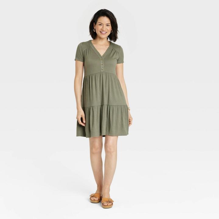 Women's Flutter Short Sleeve Knit A-line Dress - Knox Rose