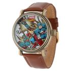 Disney Men's Marvel Captain America Vintage Antique Watch With Alloy Case - Brown