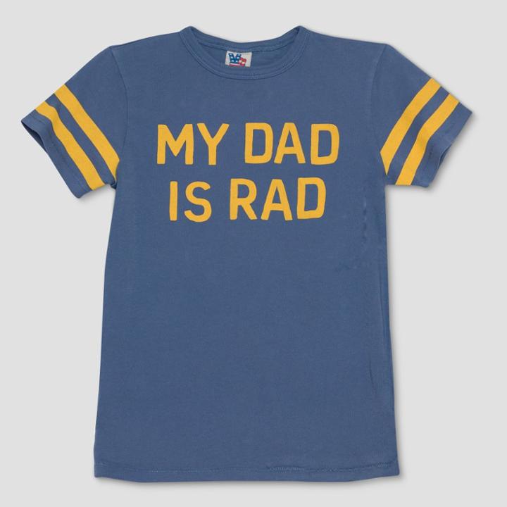 Junk Food Kids' Short Sleeve My Dad Is Rad T-shirt - Blue Allure
