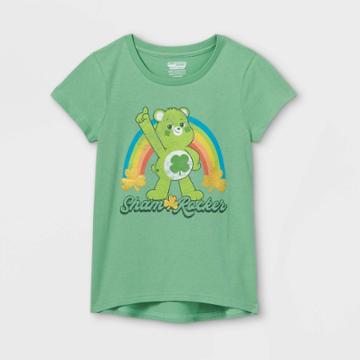 Girls' Care Bears Lucky Bear Short Sleeve Graphic T-shirt - Green