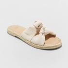 Women's Miriam Double Knotted Espadrille Slide Sandals - A New Day Cream