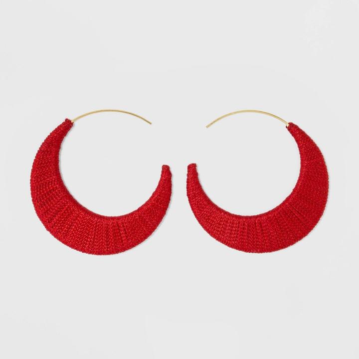 Sugarfix By Baublebar Threaded Hoop Earrings - Red, Girl's