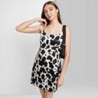 Women's Notch Slip Dress - Wild Fable Black Animal Print