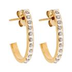 Target J Post Hoop Sterling Silver Earrings With Diamond Accents - Yellow