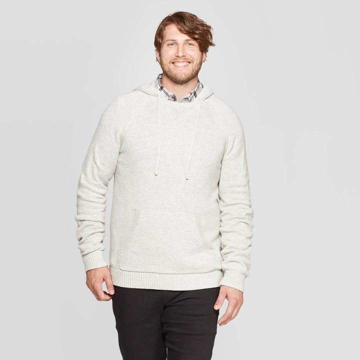 Men's Big & Tall Hooded Sweater - Goodfellow & Co Gray
