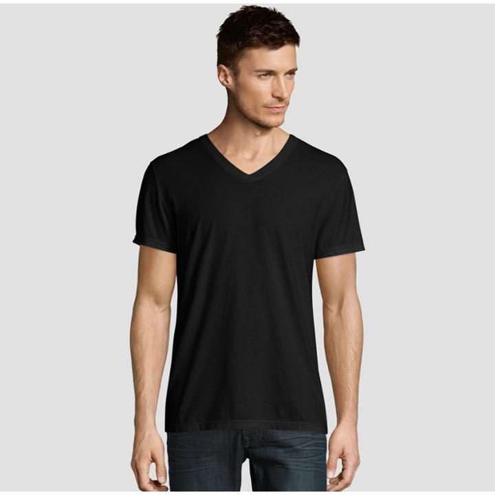 Hanes Premium Men's Short Sleeve Black Label V-neck T-shirt - Black