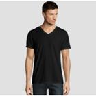 Hanes Premium Men's Short Sleeve Black Label V-neck T-shirt - Black