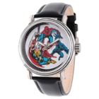 Men's Marvel Comics Spider-man And Thor Antique Alloy Vintage Watch - Black