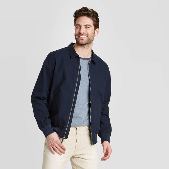 Men's Harrington Bomber Jacket - Goodfellow & Co Blue S, Men's,