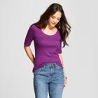 Women's 3/4 Sleeve Fitted T-shirt - A New Day Purple
