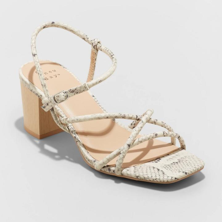 Women's Bella Snake Print Heels - A New Day Gray