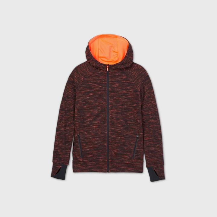 Boys' Spacedye French Terry Full Zip Hoodie - All In Motion Heather Black