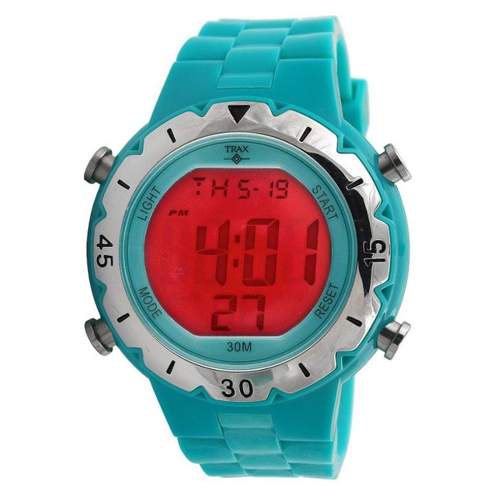 Trax Digital Rubber Chronograph Multifunction Watch - Turquoise