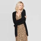 Women's Long Sleeve Open Layer Cardigan - A New Day Black