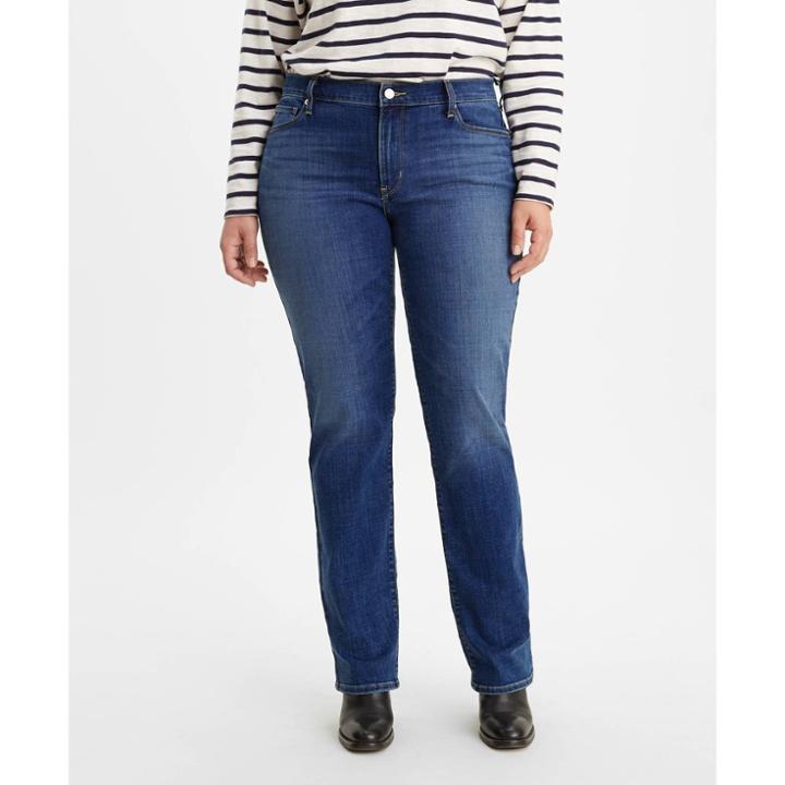 Levi's Women's Plus Size Mid-rise Classic Straight Jeans - Lapis Dark Horse