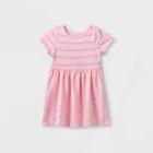 Toddler Girls' Printed Knit Short Sleeve Dress - Cat & Jack Pink