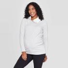 Maternity Long Sleeve Sherpa Sweatshirt - Isabel Maternity By Ingrid & Isabel Light Heather Gray Xs, Women's, Light Grey Gray