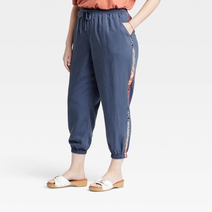 Women's Plus Size Joggers - Knox Rose Navy Blue Side