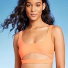 Women's Cut Out Bralette Bikini Top - Wild Fable Coral Orange Xxs