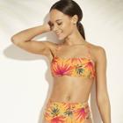 Women's Ruffle Back Bralette Bikini Top - Xhilaration Marigold Tropical
