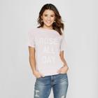 Women's Rose All Day Short Sleeve French Terry Graphic Sweatshirt - Grayson Threads -