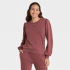 Women's Puff Sleeve Sweatshirt - Knox Rose Burgundy