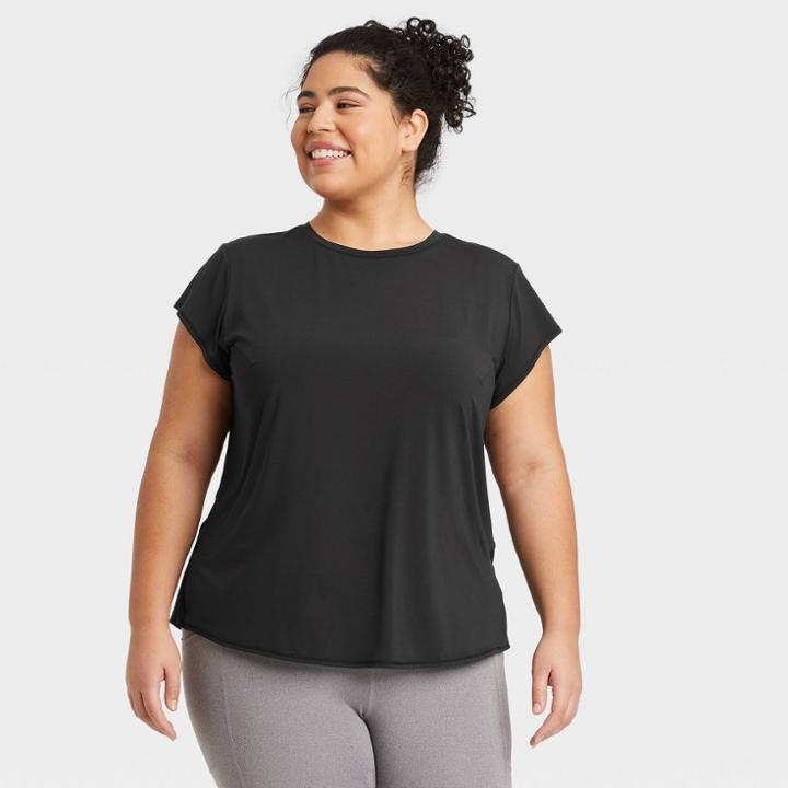 Women's Plus Size Sprint Free Run Short Sleeve T-shirt - All In Motion Black