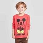 Toddler Boys' Disney Mickey Mouse Long Sleeve T-shirt - Red