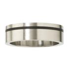Distributed By Target Men's Stainless Steel Ring With Black Accent Line, Size: 10,