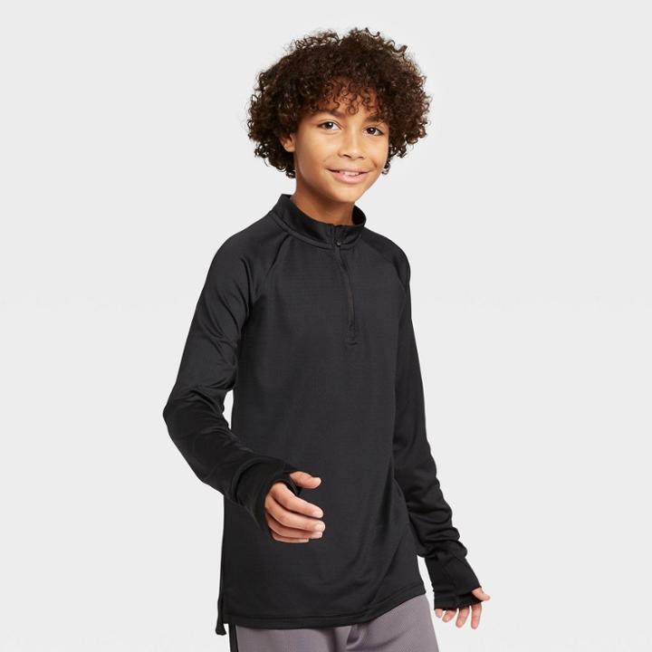 Boys' Performance 1/4 Zip Pullover - All In Motion Black