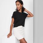 Women's Short Sleeve Roll Cuff Boxy T-shirt - Wild Fable Black