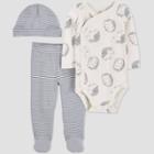 Carter's Just One You Baby Boys' 3pc Top & Bottom Set With Hat - Gray