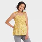Tie Strap Babydoll Maternity Tank Top - Isabel Maternity By Ingrid & Isabel Yellow Floral