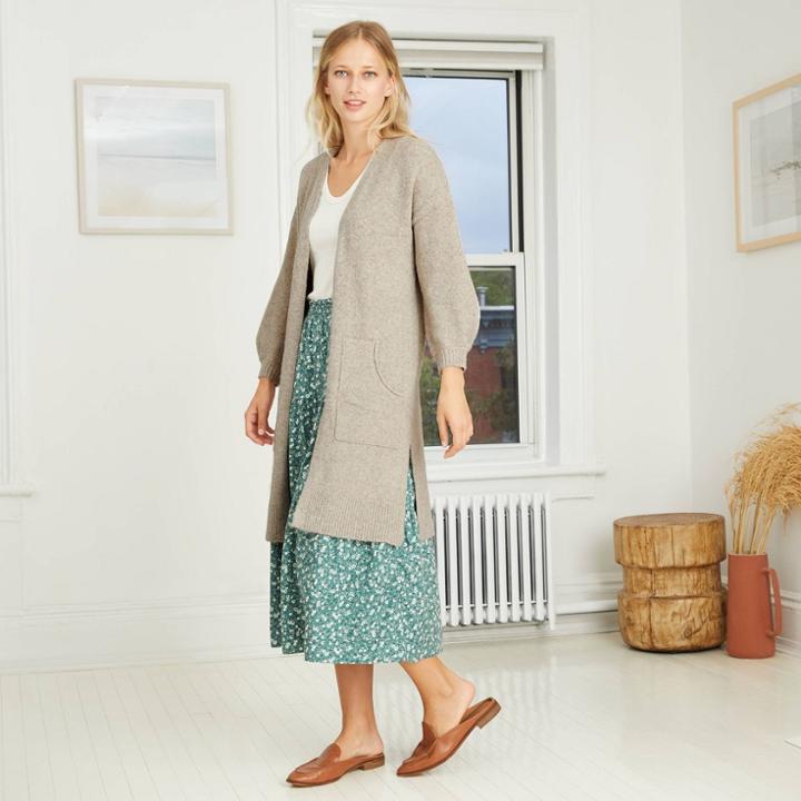 Women's Open Neck Jersey Duster Cardigan - Universal Thread Cream