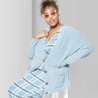 Women's Plus Size Oversized Chenille Button-front Cardigan - Wild Fable Blue