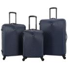 Skyline 3pc Spinner Hardside Luggage Set - Navy, Blue