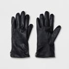 Women's Leather Glove With Tech Touch - A New Day Black
