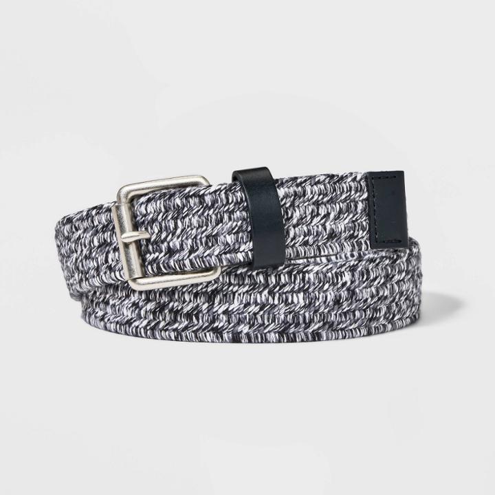 Men's Heathered Two-tone Web Belt - Goodfellow & Co Black