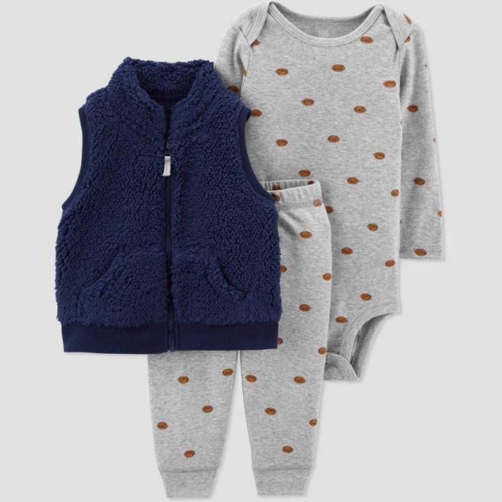 Carter's Just One You Baby Boys' Football Top & Bottom Set - Navy Newborn, Blue