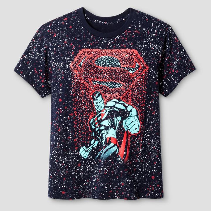 Dc Comics Boys' Superman Logo Graphic T-shirt - Navy