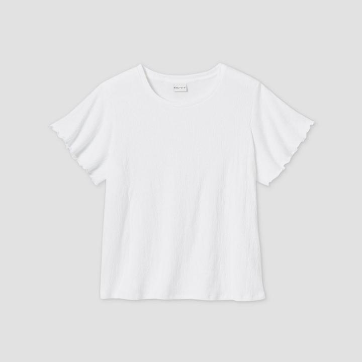 Women's Plus Size Short Sleeve Scoop Neck T-shirt - Ava & Viv Fresh White X, Women's