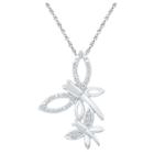 Target 1/20 Ct. T.w. Round White Diamond Prong Set Dragonfly Pendant In Sterling Silver (18 Ij-i2-i3), Girl's