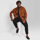 Men's Big & Tall Long Sleeve Hooded Flannel Button-down Shirt - Original Use Brown